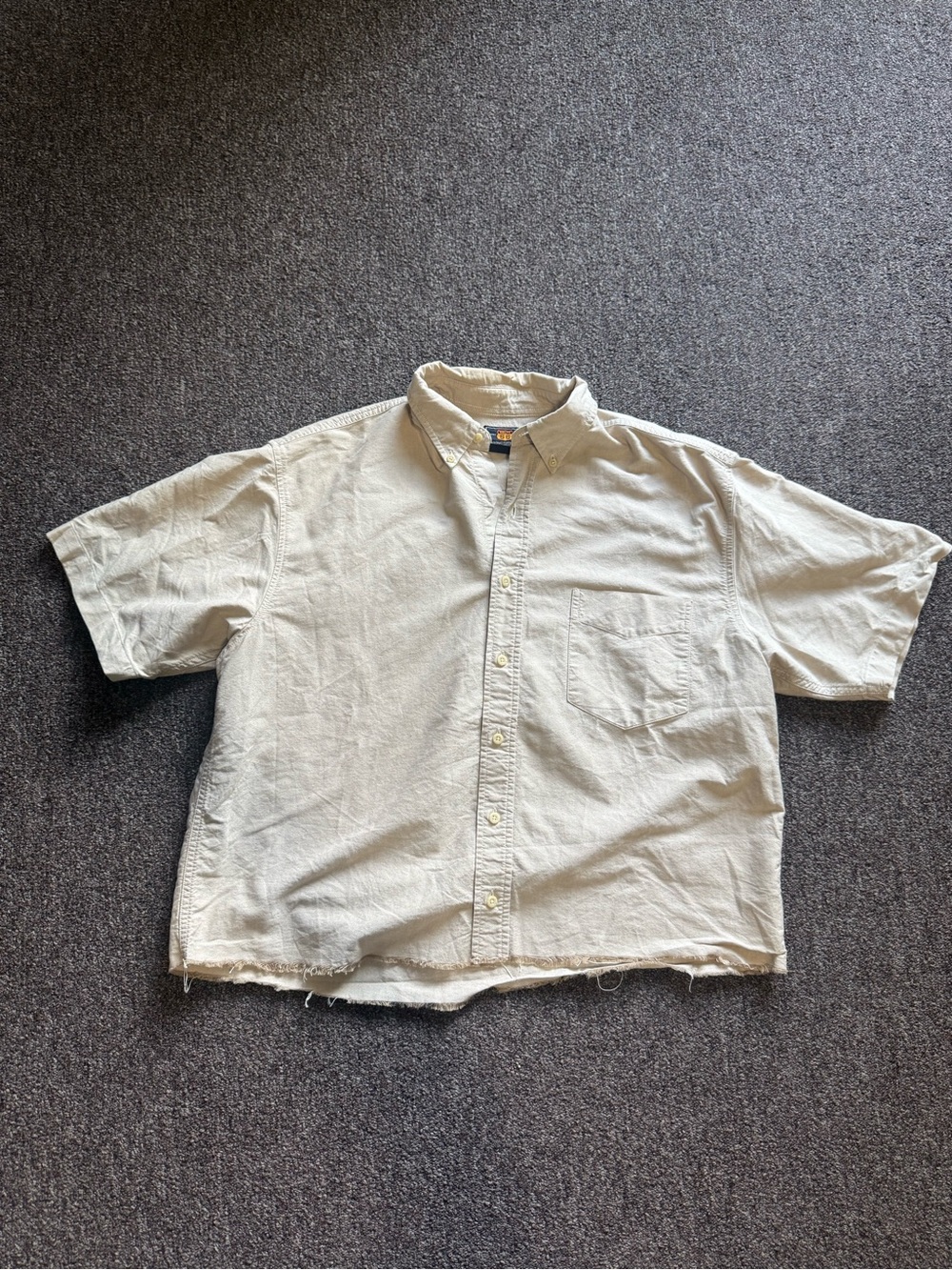 Route 66 Short-Sleeve Button-Up Shirt in Cream